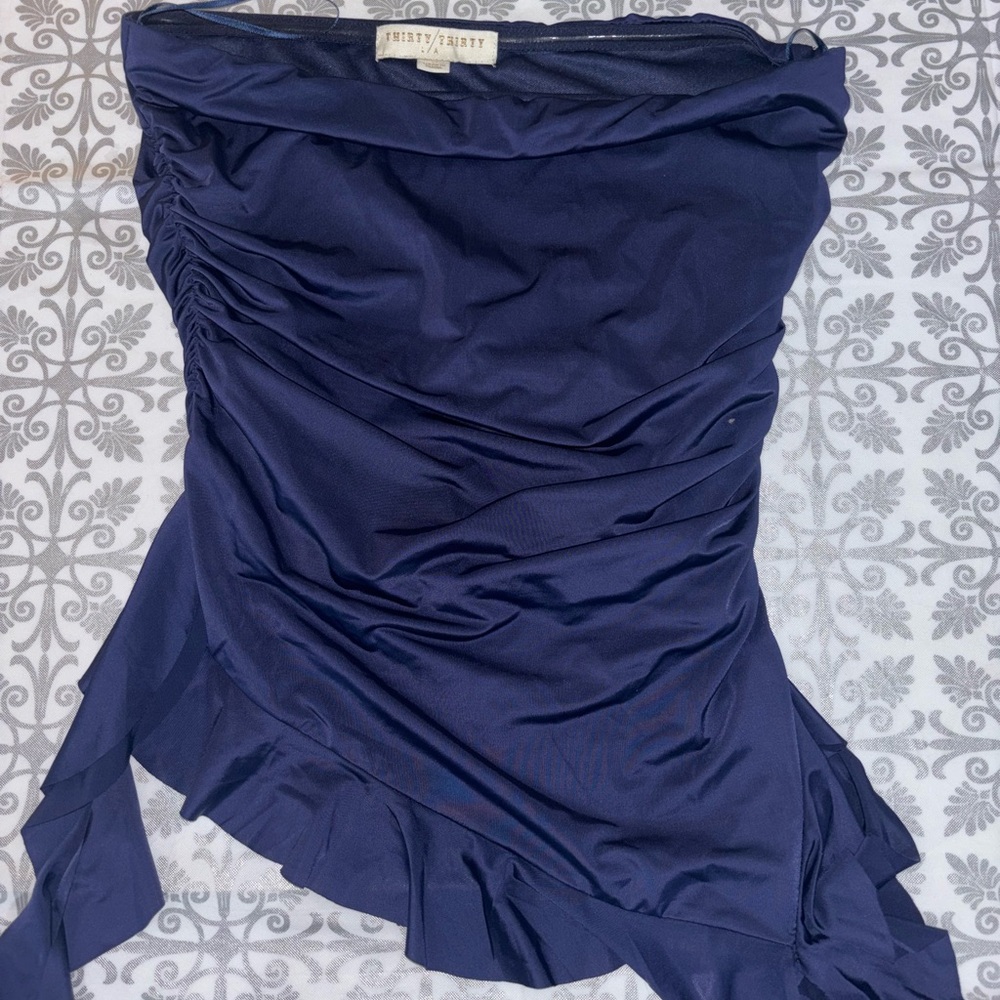Thirty Thirty Navy Blue Strapless Top